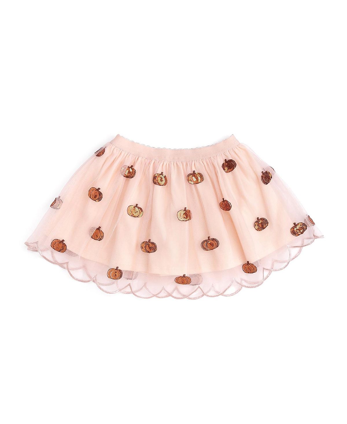 Sweet Wink Girls' Pumpkin Sequin Scallop Tutu Skirt - Baby, Little Kid, Big Kid