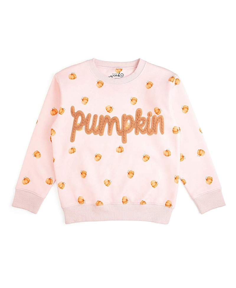 Sweet Wink Girls' Pumpkin Stitch Patch Sweatshirt - Baby, Little Kid