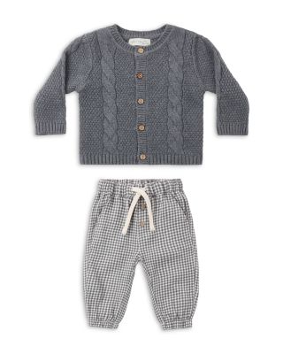 Boys' Cardigan & Gingham Pants Set - Baby