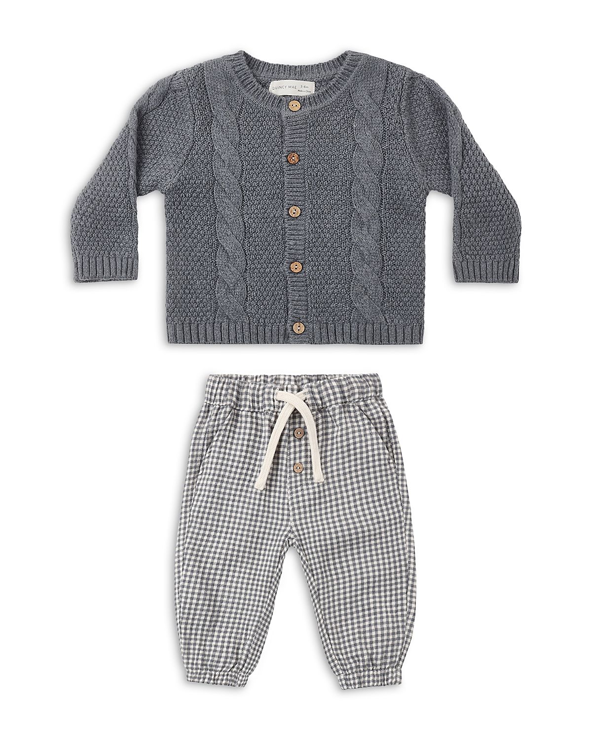 Quincy Mae Unisex Relaxed Knit Striped Top & Pants Set - Baby
