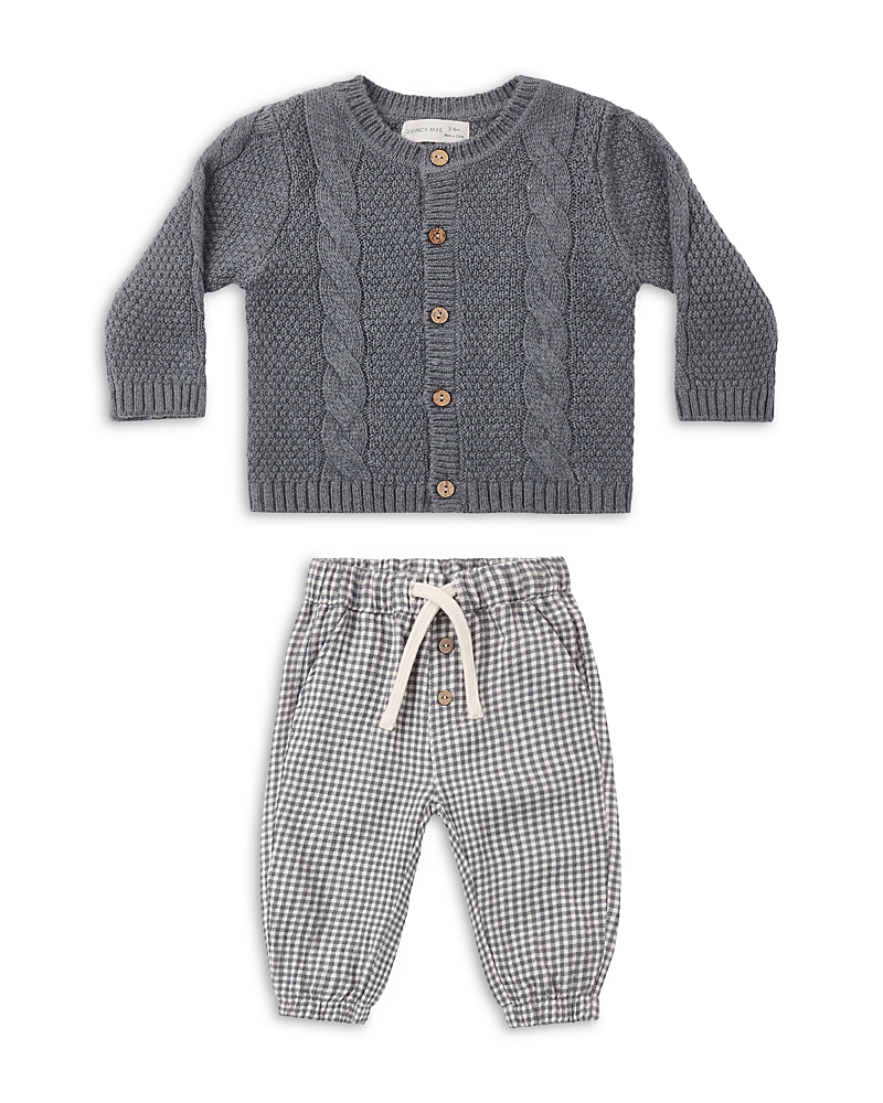 Quincy Mae Unisex Relaxed Knit Striped Top & Pants Set - Baby