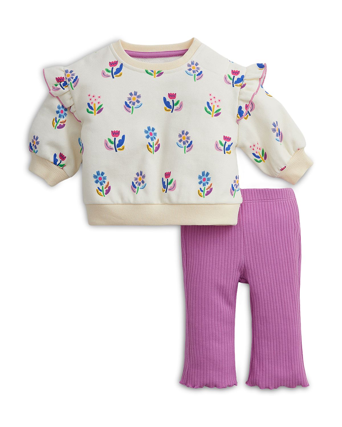 Magnetic Me Girls' Two Piece Floral Sweater Set - Baby