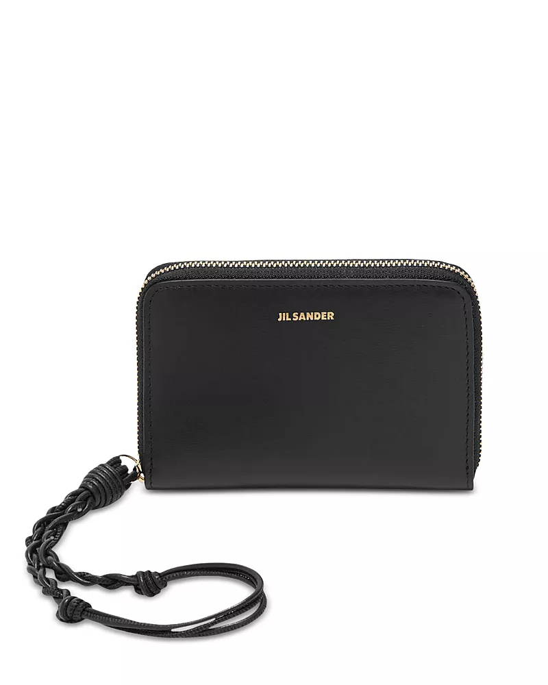 Jil Sander Tangle Leather Wristlet Wallet
