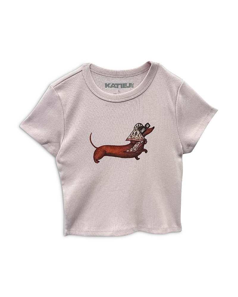 KatieJnyc Girls' Tween Fancy Dog Classic Baby Graphic Tee - Big Kid