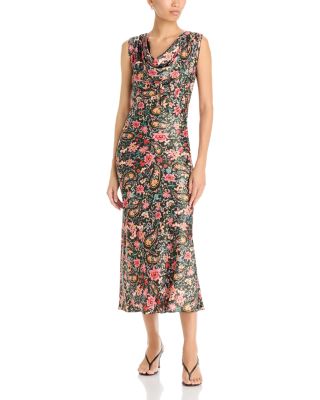Lorenth Cowl Neck Midi Dress