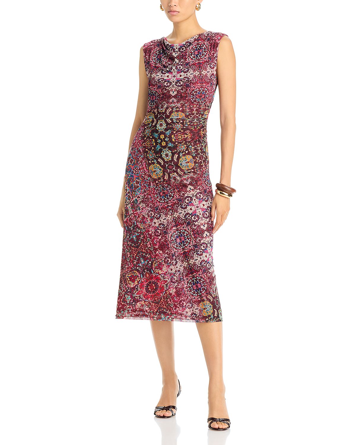 Johnny Was Leyla Cowl Neck Midi Dress