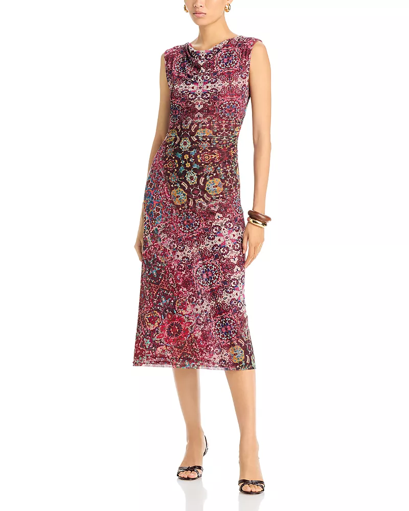 Johnny Was Leyla Cowl Neck Midi Dress