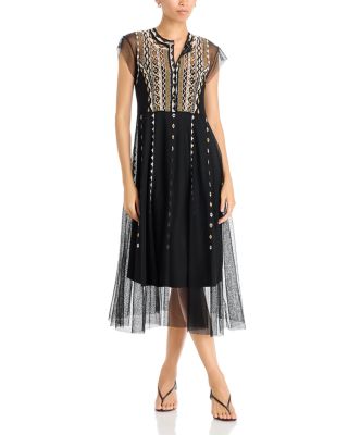 Johnny Was Luisella Mesh Midi Dress