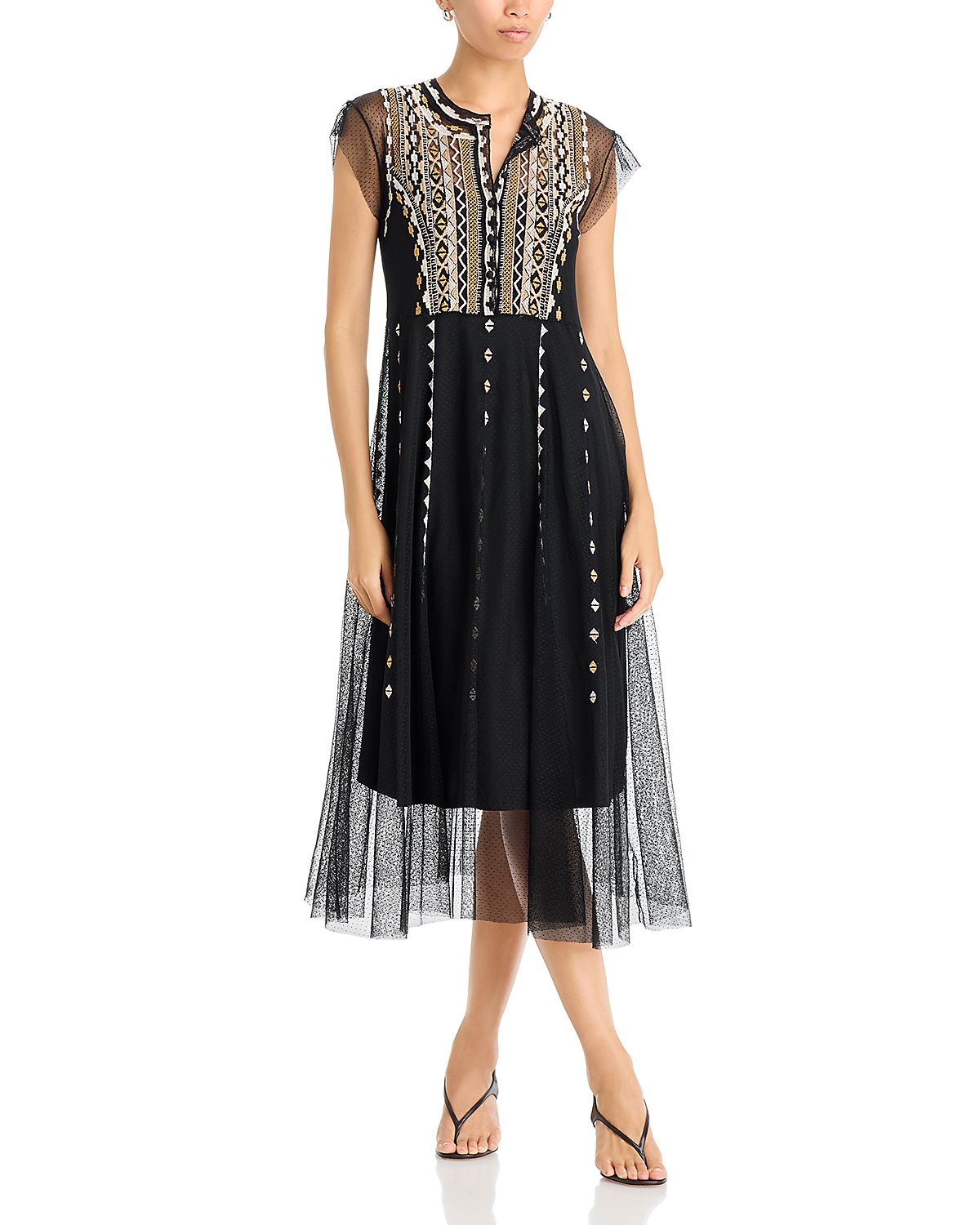 Johnny Was Luisella Mesh Midi Dress