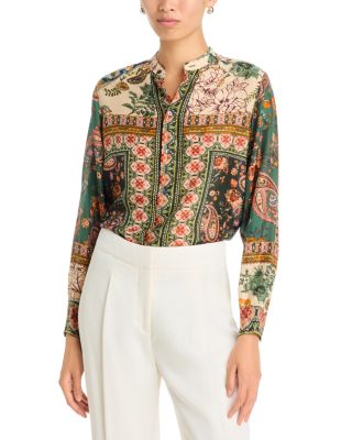 Bingley Silk Mandarin Collar Blouse