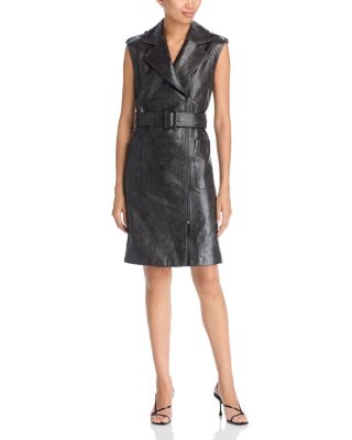 Alexis Belted Faux Leather Dress
