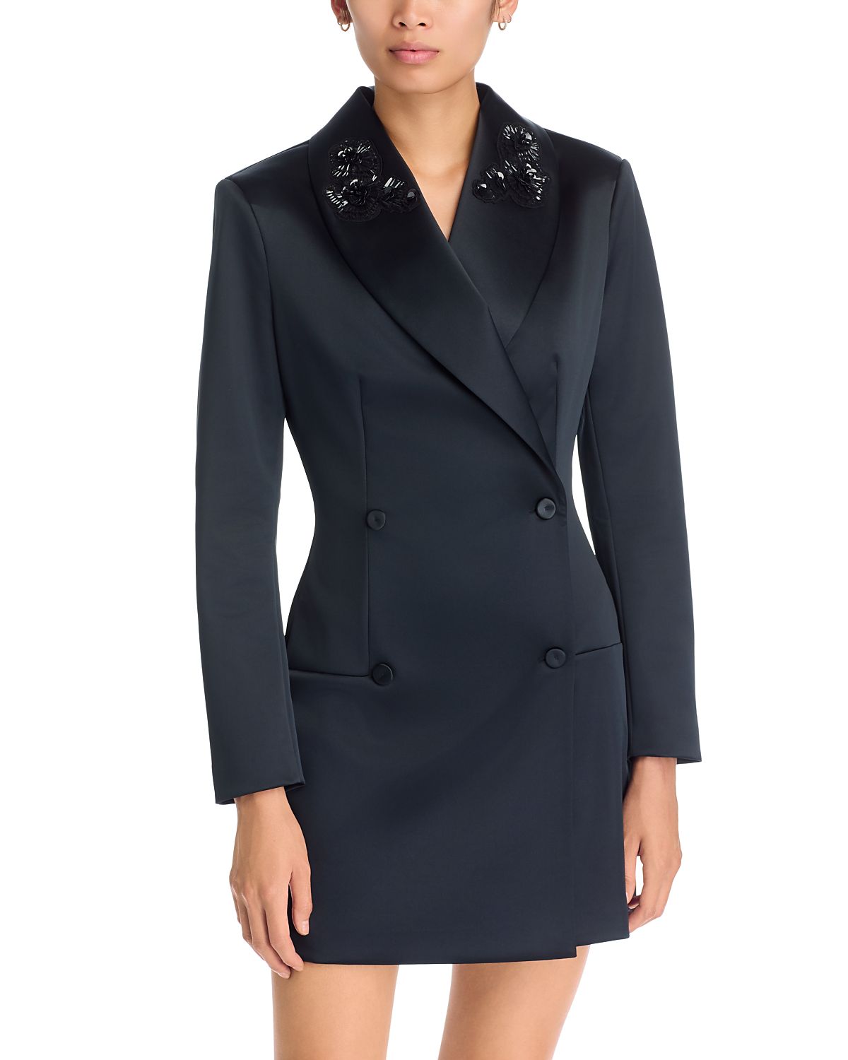 Chiara Boni La Petite Robe Reve Satin Double Breasted Mini Dress - Exclusive