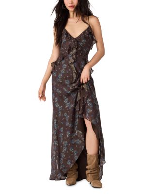 Roselyn Printed Ruffle Maxi Dress