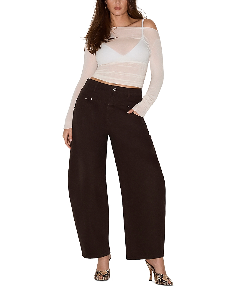 Steve Madden Tribeca High Rise Barrel Jeans in Espresso