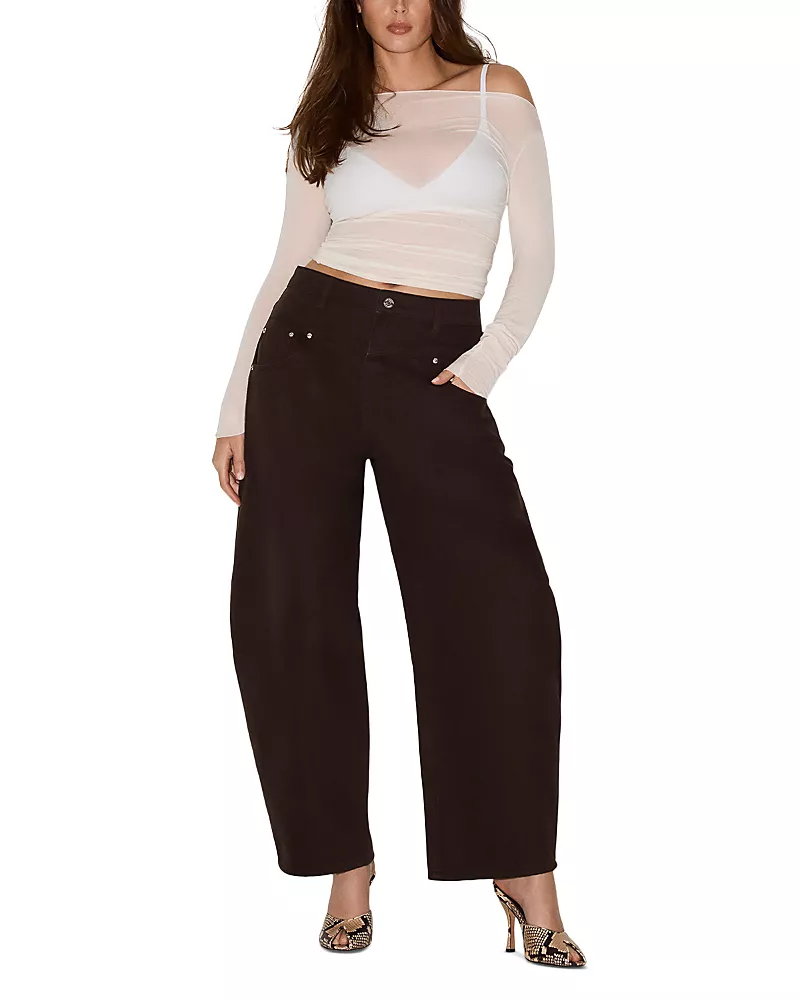 Steve Madden Tribeca High Rise Barrel Jeans in Espresso