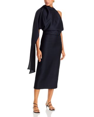 One Drape Shoulder Open Back Dress