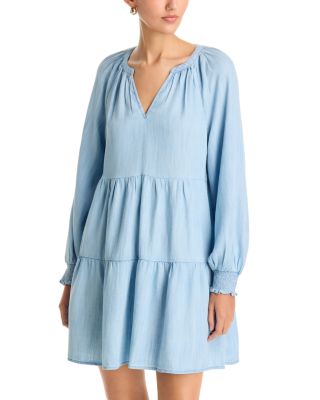 Tessa Chambray Tiered Mini Dress