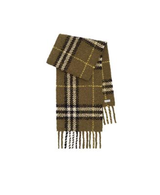  Check Alpaca Wool Blend Boucle Scarf