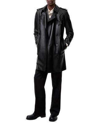  Mid-length Leather Kensington Trench Coat