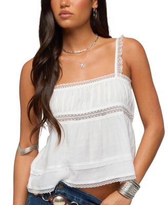 Edikted Mable Lacey Straight Neck Tank Top