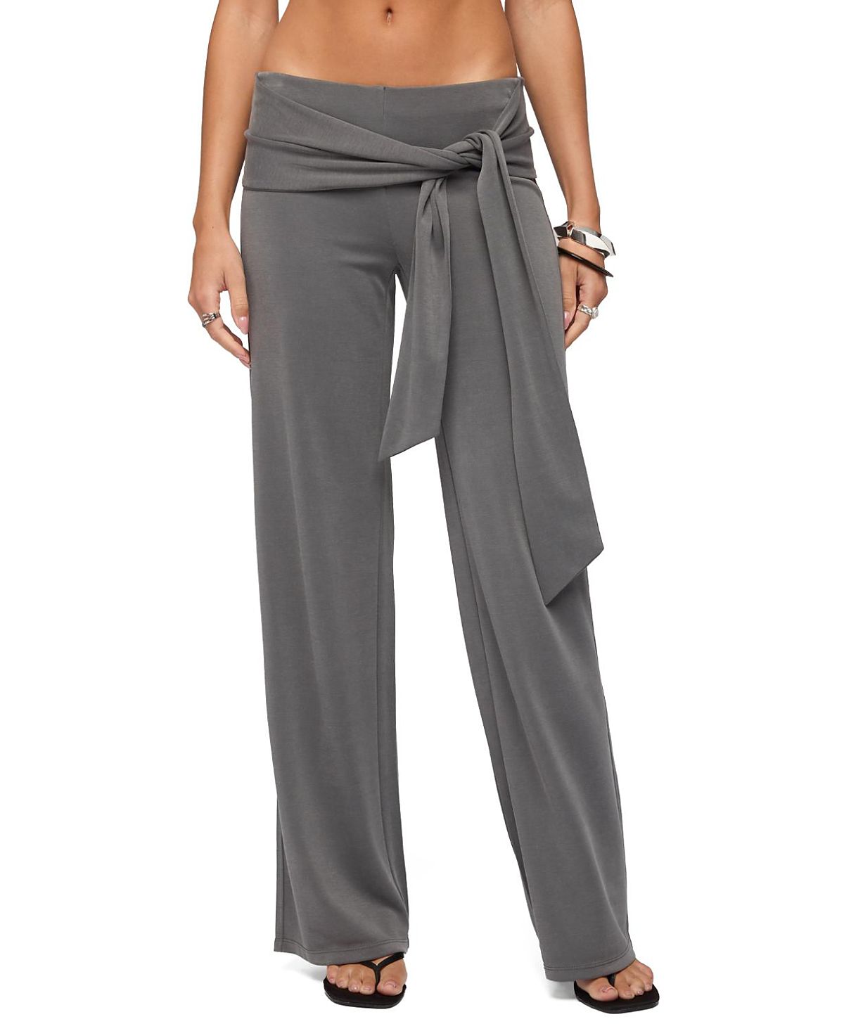 Edikted Xyla Straight Leg Tie Pants