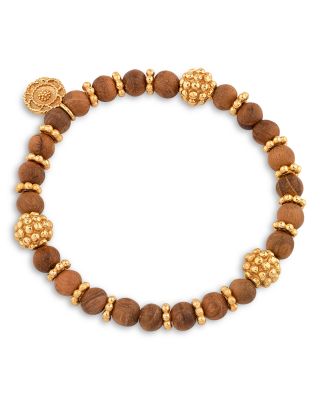 Capucine De Wulf Berry Teak Beaded Stretch Bracelet
