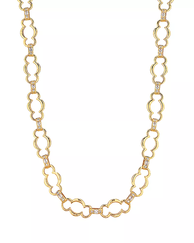Capucine De Wulf Maharani Cubic Zirconia Grande Chain Necklace, 17
