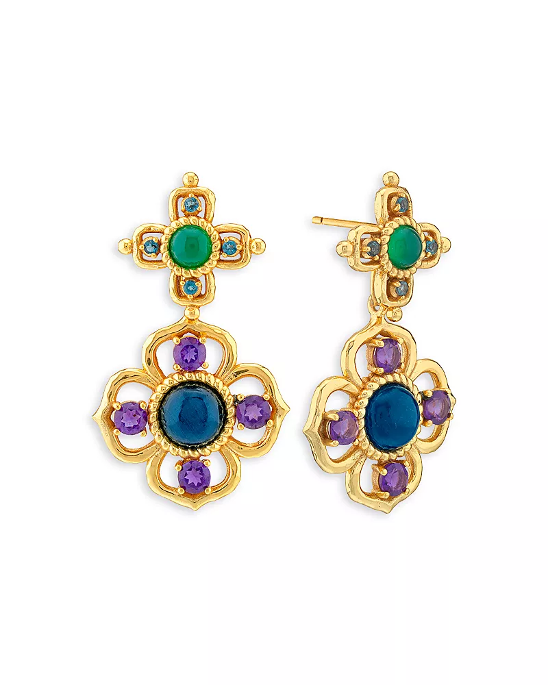 Capucine De Wulf Contessa Multi Gemstone Jacket Earrings