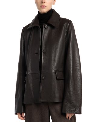 Leather Button Front Jacket