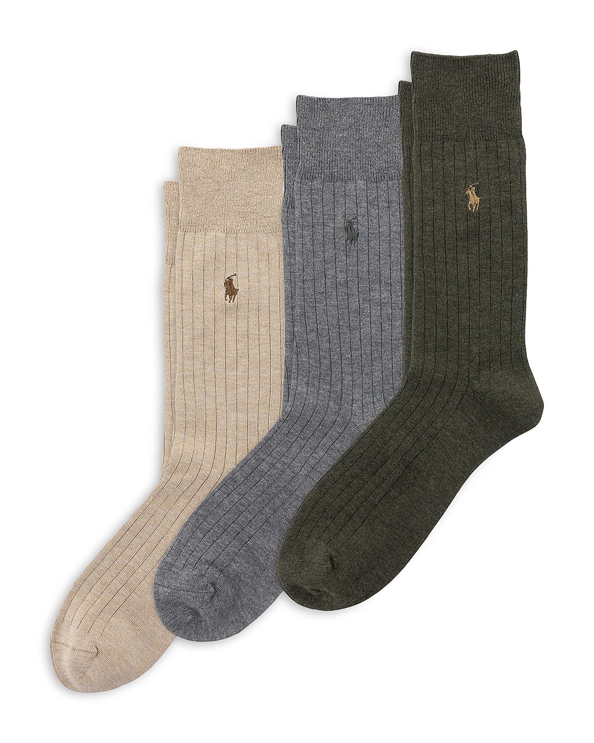 Polo Ralph Lauren Men's Soft Touch Rib Slack Crew Socks, Pack of 3