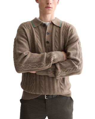 Soft Knit Cable Polo Sweater