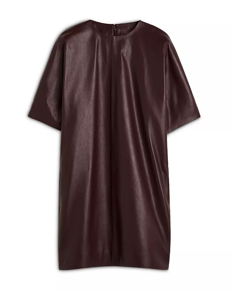 Toteme Cocoon Leather Shift Dress