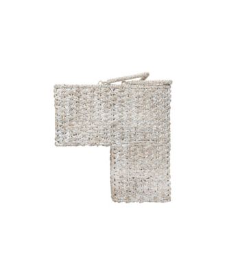 Woven Bankuan and Rattan Stair Basket with Handles