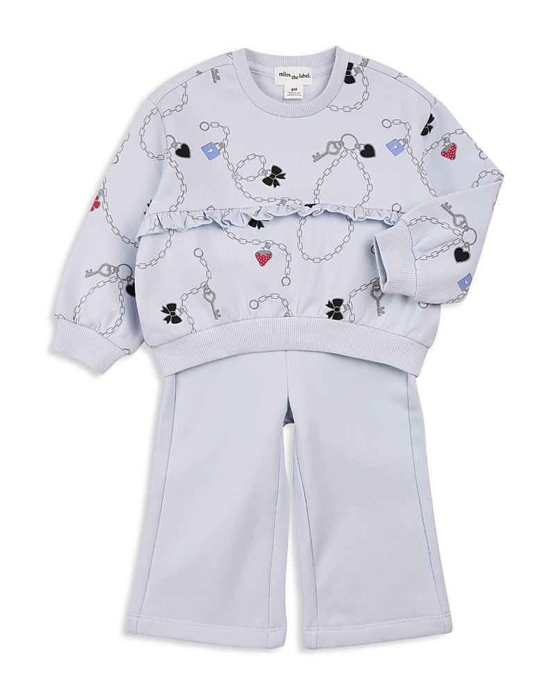 Miles The Label Girls' Charms Print Sweatshirt & Jogger Pants Set - Baby