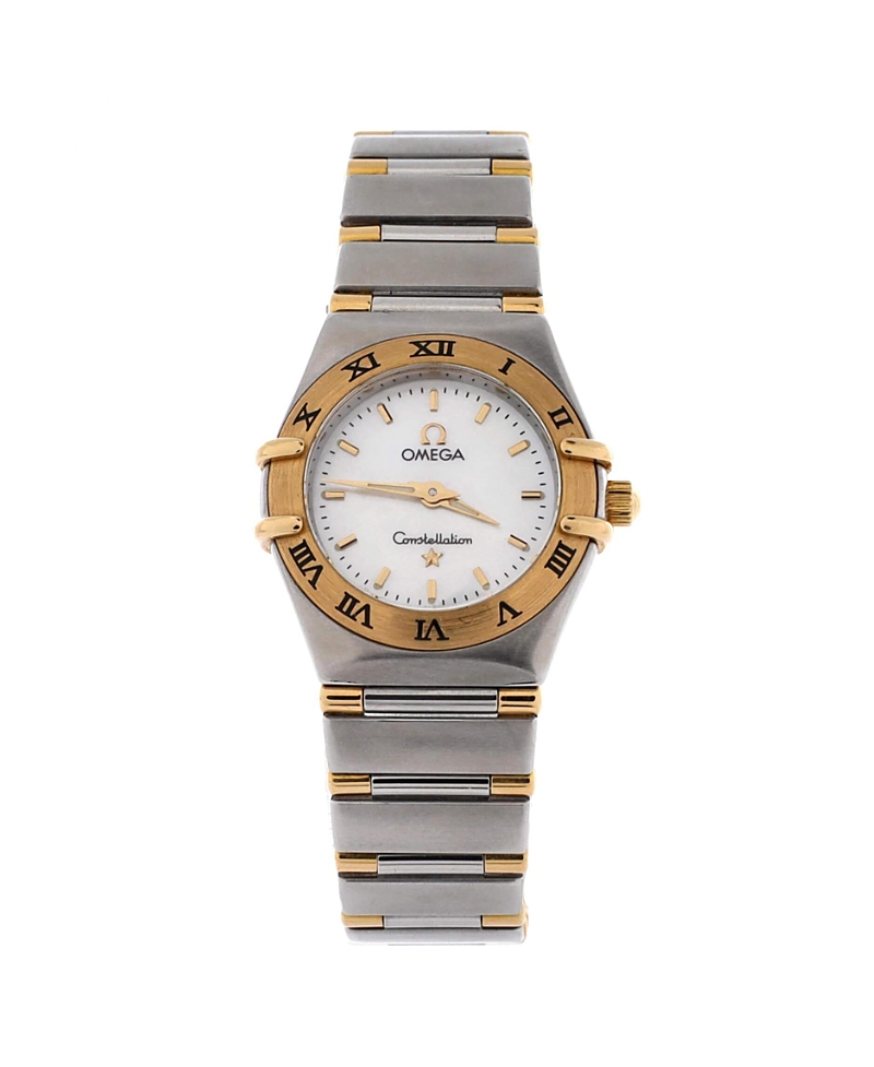Pre-Owned Omega Constellation Quartz Watch in Stainless Steel and Rose Gold with Mother of Pearl 23mm