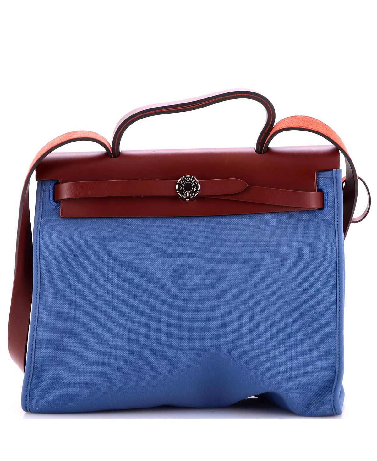 Pre-Owned HERMES 31 Herbag Zip Leather and Toile
