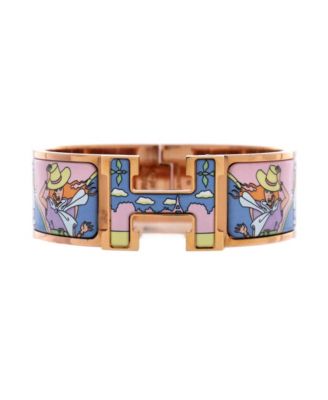 Wide Clic H Bracelet Printed Enamel