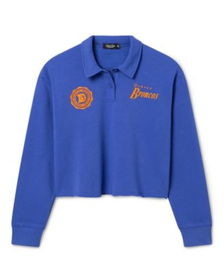 Junk Food Clothing Women's Denver Broncos Polo Crop Fleece