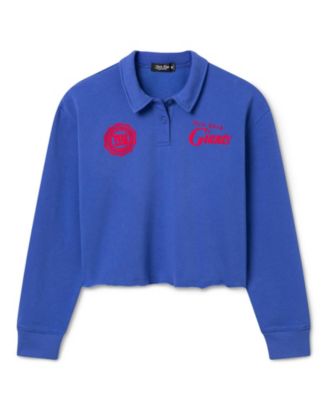 Junk Food Clothing Women's New York Giants Polo Crop Fleece