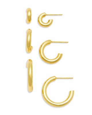 Multi Size C Hoop Earrings, Set of 3 - Exclusive