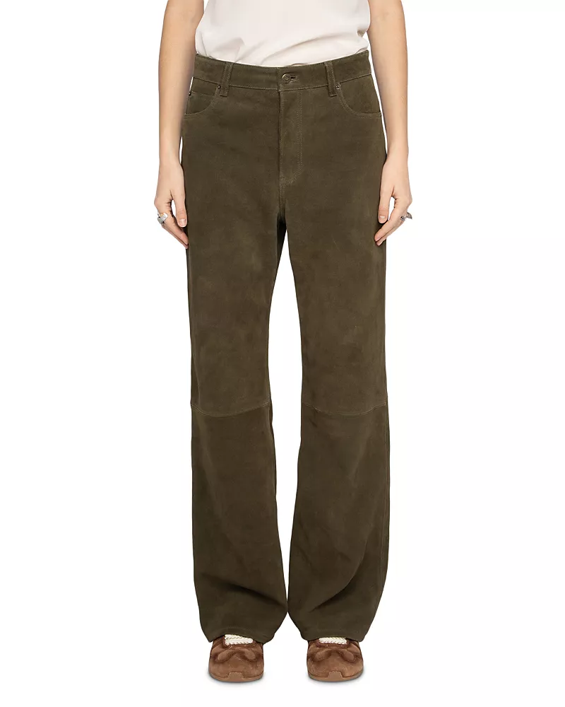 Zadig & Voltaire Evy Heavy Suede Wide Leg Pants