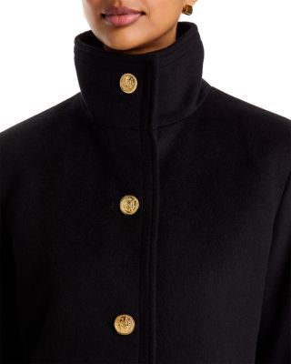 Stand Collar Button Front Coat - thumbnail 6