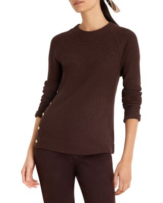 Waffle Knit Side Button Top