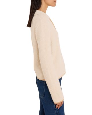 Textured Velvet Corduroy Trim Jacket - thumbnail 4
