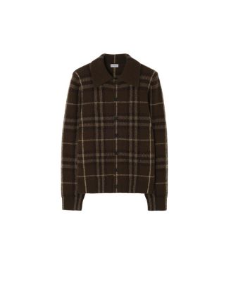  Check Cashmere Cardigan