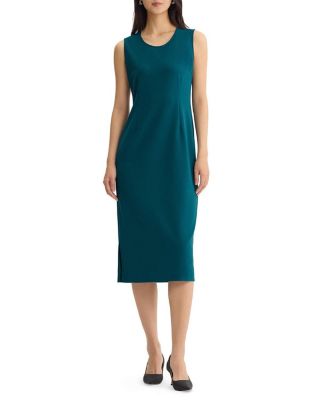 Stretch Deco Crepe Sheath Midi Dress