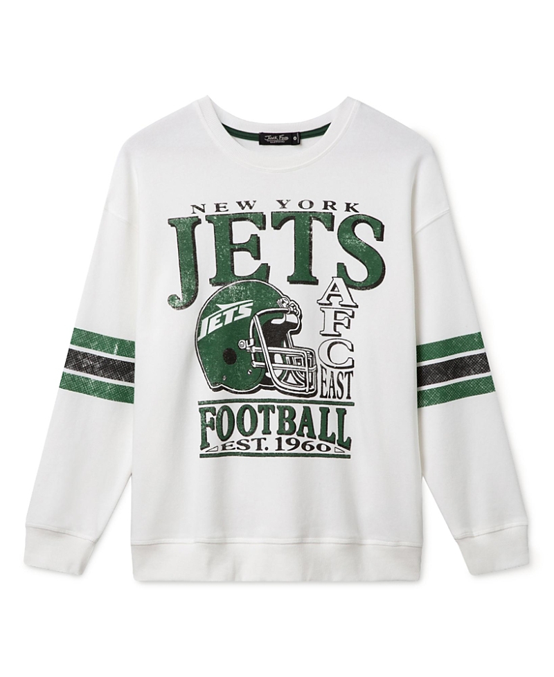 Junk Food Clothing Women's New York Jets Oversized Striped Fleece