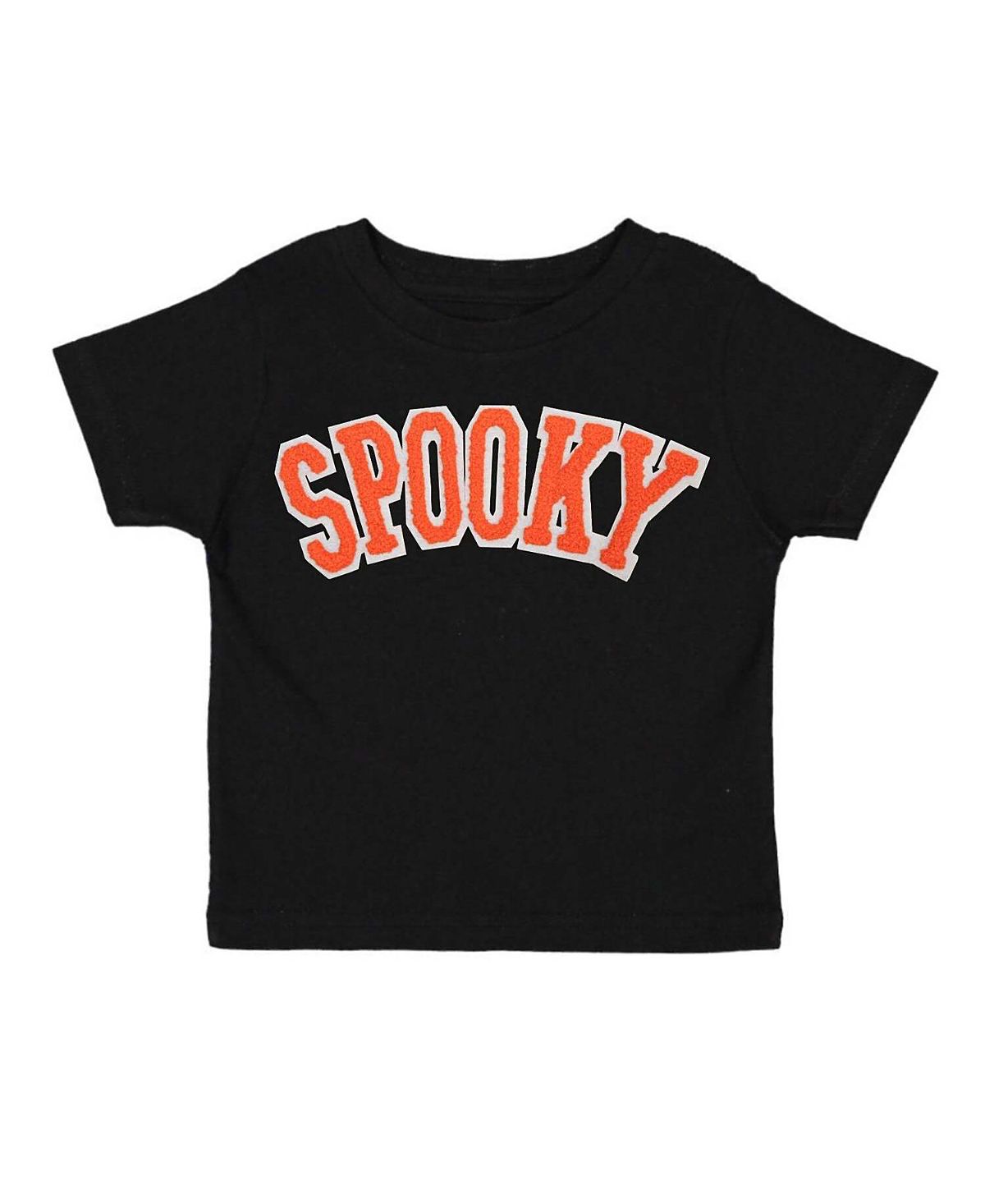 Sweet Wink Boys' Spooky Orange Patch Halloween Short Sleeve T-Shirt - Baby, Little Kid