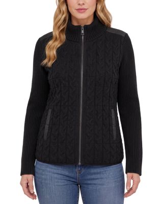 Liverpool Los Angeles Quilted Zip Front Sweater Jacket