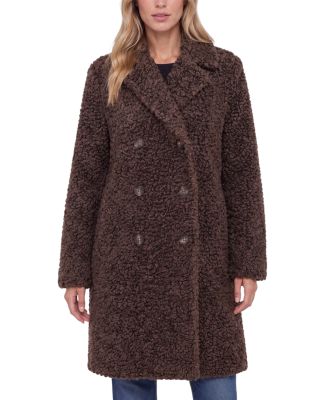Notch Lapel Double Breasted Teddy Coat